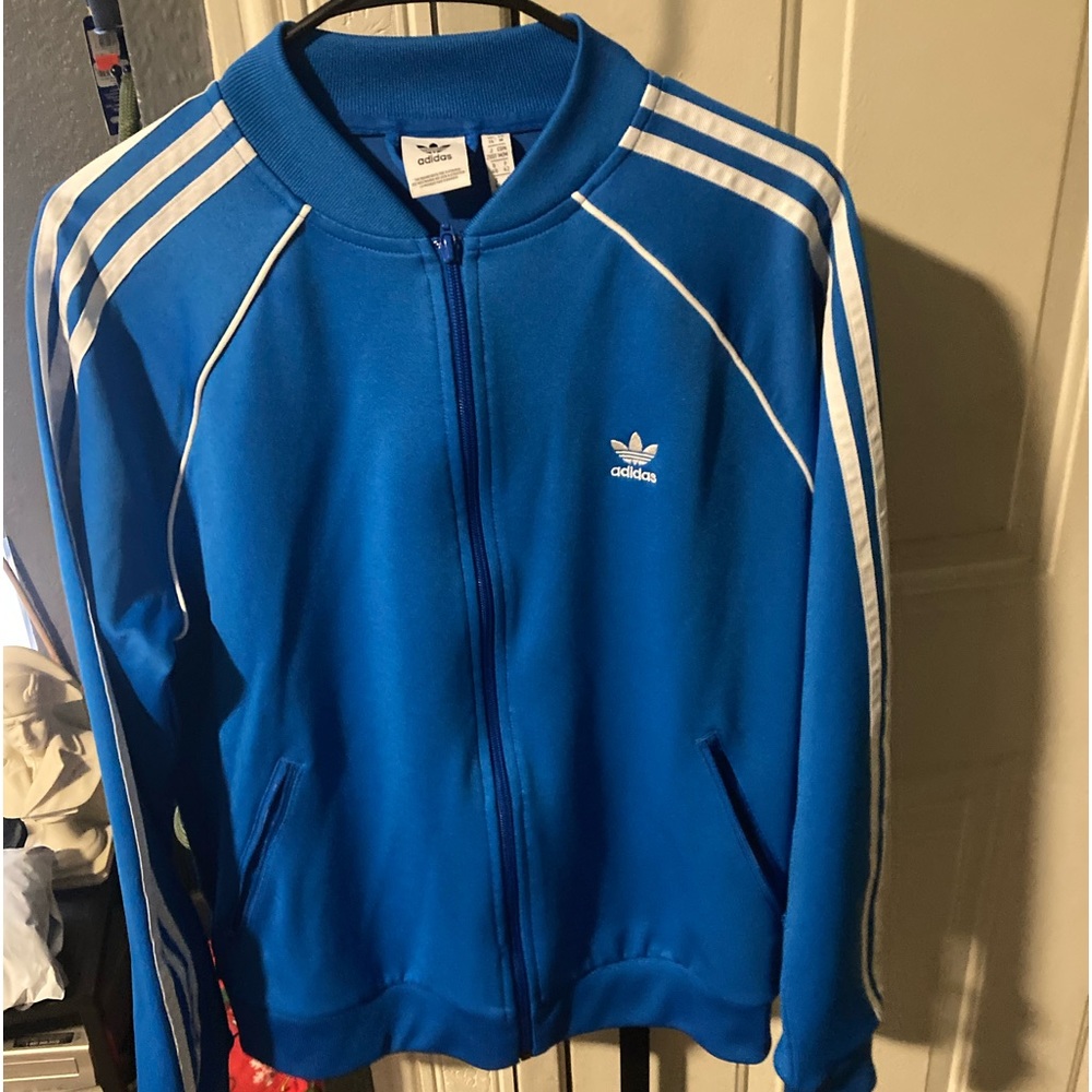 Blue adidas track jacket women’s medium